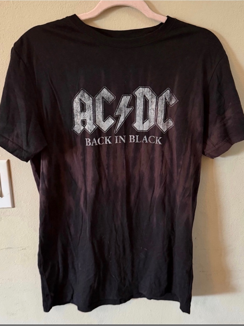 AC/DC Black Graphic 'Back In Black' Short Sleeve Tee